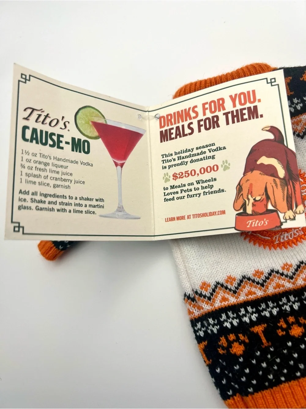 Collectible Tito's Handmade Vodka Mini Knit Sweater Bottle Coozie